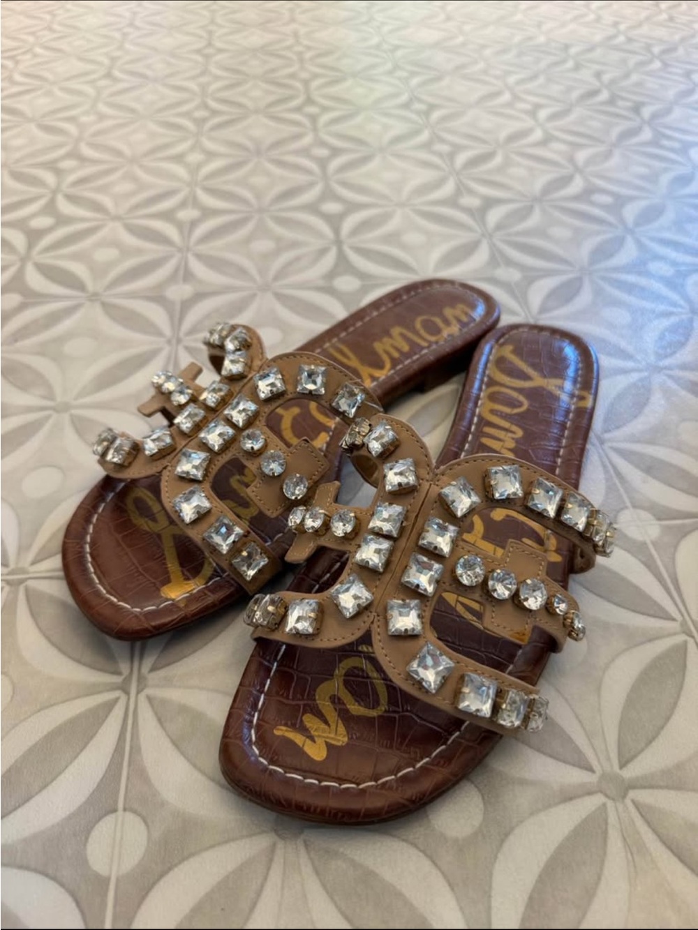 Sam Edelman Bay Slide Sandal with Rhinestones